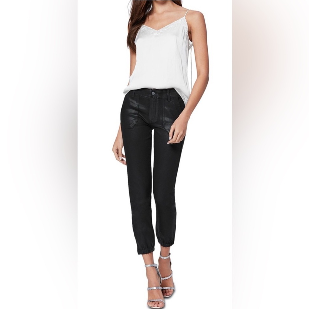 NWOT PAIGE Mayslie Jogger in Black Fog Luxe Coating - Picture 3 of 6